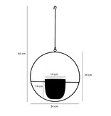 KantoormeubelenPlus Dexter bloempot Hangend - L34 x B14 x H65 cm - Zwart