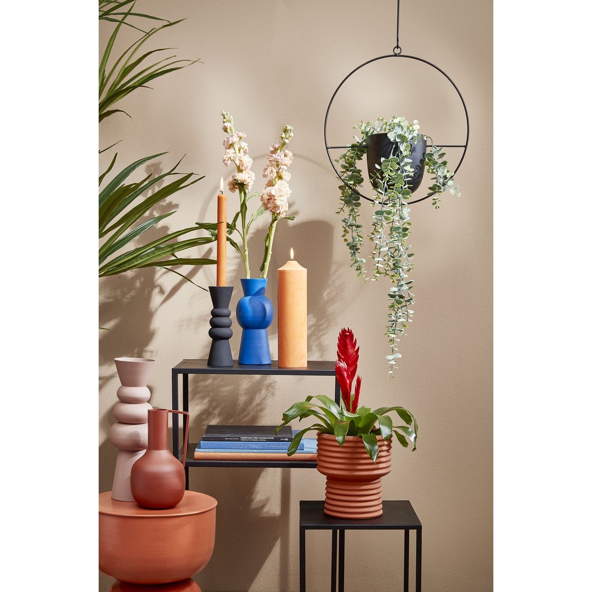 KantoormeubelenPlus Dexter bloempot Hangend - L34 x B14 x H65 cm - Zwart