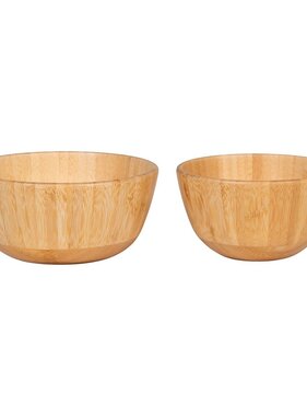 KantoormeubelenPlus Chefalu Bowl - Kom, bamboe, naturel, set van 2