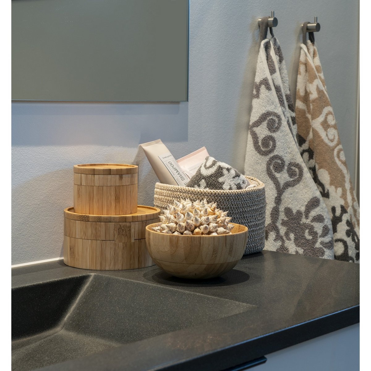KantoormeubelenPlus Chefalu Bowl - Kom, bamboe, naturel, set van 2