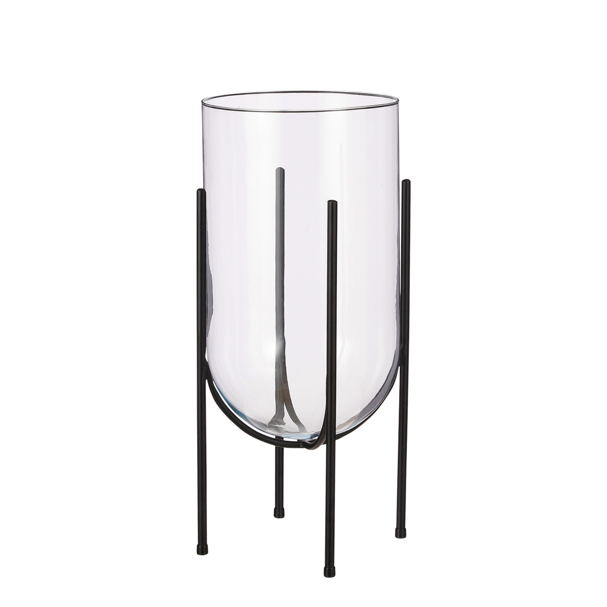Jamey Vaas op Standaard - H49,5 x Ø23,5 cm - Transparant, Zwart