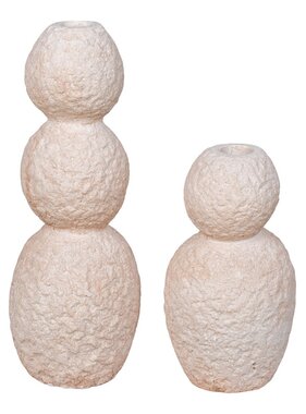 KantoormeubelenPlus Kaarsenhouder - Kaarsenhouder, cement, naturel, set van 2