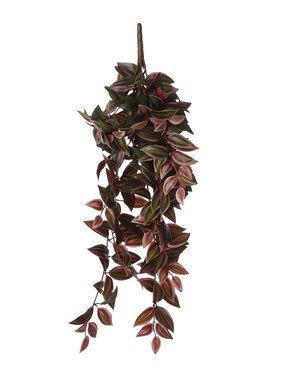 KantoormeubelenPlus Tradescantia Kunst Hangplant - L15 x B20 x H54 cm - Bordeaux