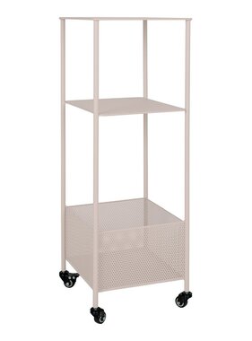 KantoormeubelenPlus Torres Metal Cart - Metalen kar, staal, zand, 3 planken, 35x35x100 cm