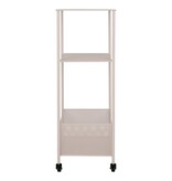 KantoormeubelenPlus Torres Metal Cart - Metalen kar, staal, zand, 3 planken, 35x35x100 cm