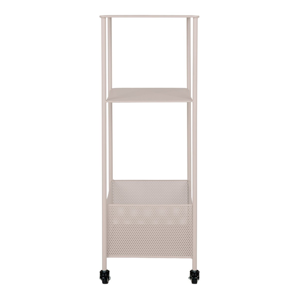 KantoormeubelenPlus Torres Metal Cart - Metalen kar, staal, zand, 3 planken, 35x35x100 cm