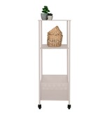 KantoormeubelenPlus Torres Metal Cart - Metalen kar, staal, zand, 3 planken, 35x35x100 cm