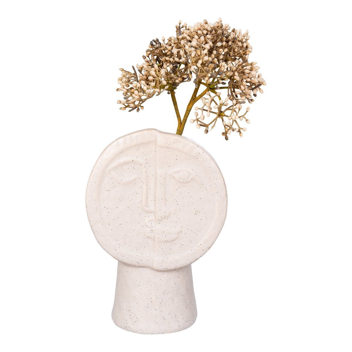 Vaas - Vaas, keramiek, beige, 12x7,5x17,5 cm
