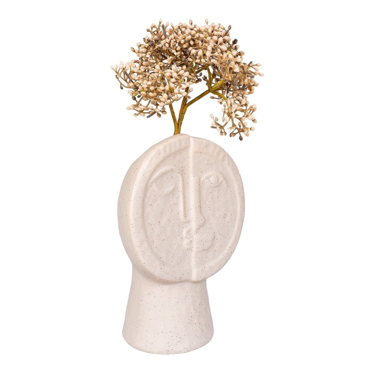 Vaas - Vaas, keramiek, beige, 12x7,5x17,5 cm