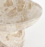 Finnos Schaal op Voet - H11 x Ø25 cm - Marmer - Beige