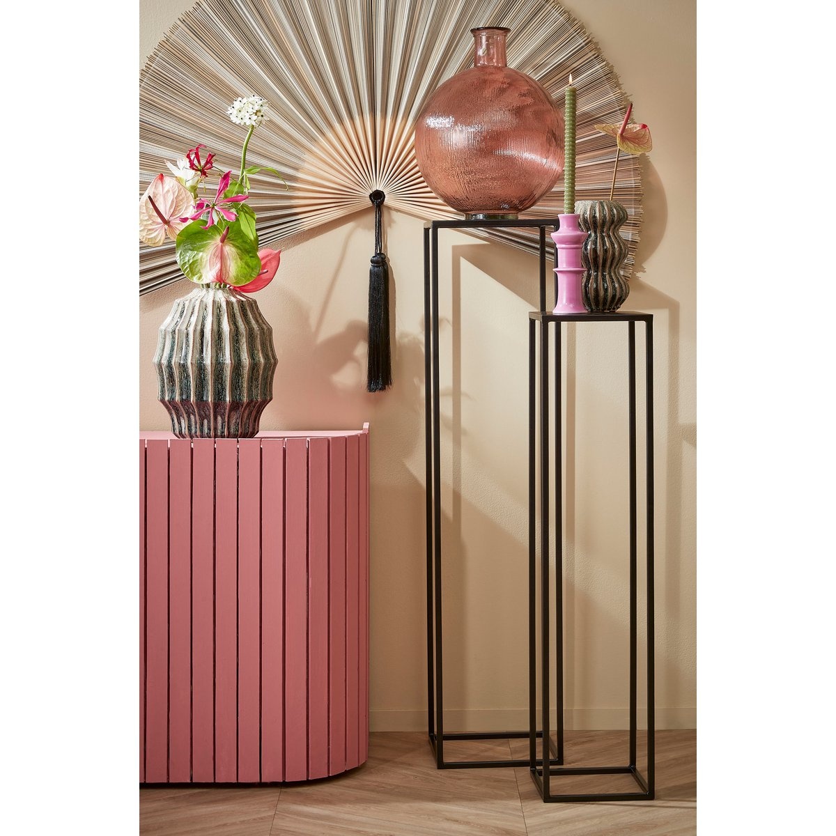 KantoormeubelenPlus Goa Bijzettafel - Set van 2 - L28 x B28 x H120 cm - Metaal - Zwart