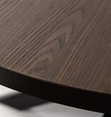 Stalux Ronde eettafel 'Daan' 135cm, kleur zwart / bruin hout