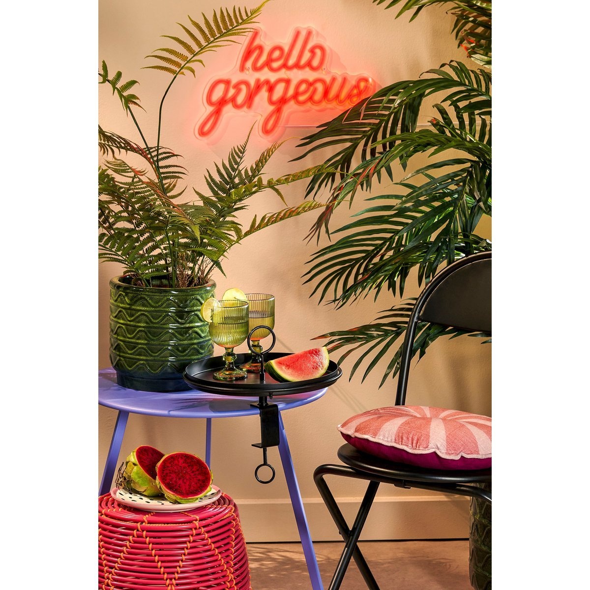 Aston Dienblad met Klem - H30 x Ø30,5 cm - Metaal - Zwart