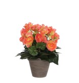 Begonia Kunstplant in Bloempot Stan - H30 x Ø25 cm - Zalmroze