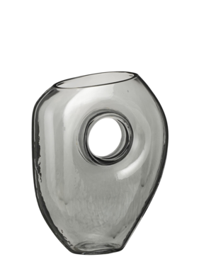 KantoormeubelenPlus Jay Vaas - L18 x B7,5 x H22,5 cm - Glas - Grijs