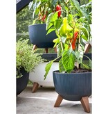 KantoormeubelenPlus Doppio Bloempot op Poten - H22 x Ø47 cm - Gerecycled Plastic - FSC Mix - Grijs