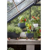 KantoormeubelenPlus Doppio Bloempot op Poten - H22 x Ø47 cm - Gerecycled Plastic - FSC Mix - Grijs