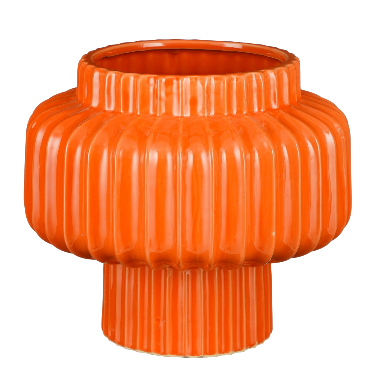 Prizzi Bloempot - H25 x Ø27,5 cm - Keramiek - Oranje