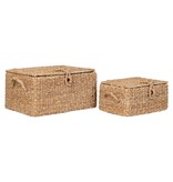 KantoormeubelenPlus Bogra Basket - Mand, zeegras/ijzer, naturel, set van 2