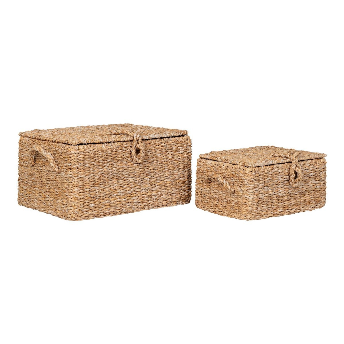 KantoormeubelenPlus Bogra Basket - Mand, zeegras/ijzer, naturel, set van 2