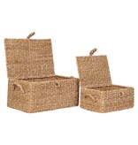 KantoormeubelenPlus Bogra Basket - Mand, zeegras/ijzer, naturel, set van 2