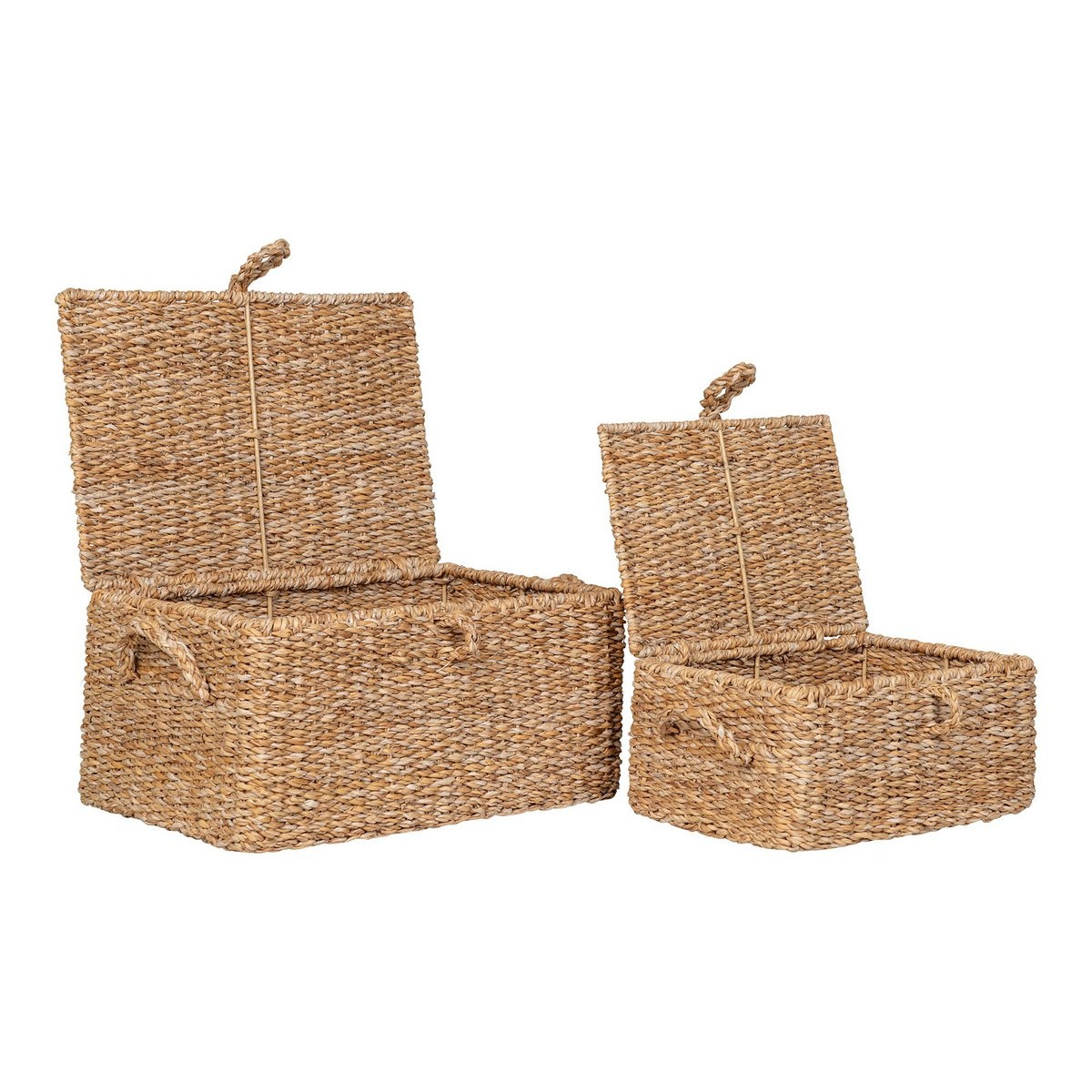 KantoormeubelenPlus Bogra Basket - Mand, zeegras/ijzer, naturel, set van 2