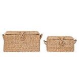KantoormeubelenPlus Bogra Basket - Mand, zeegras/ijzer, naturel, set van 2