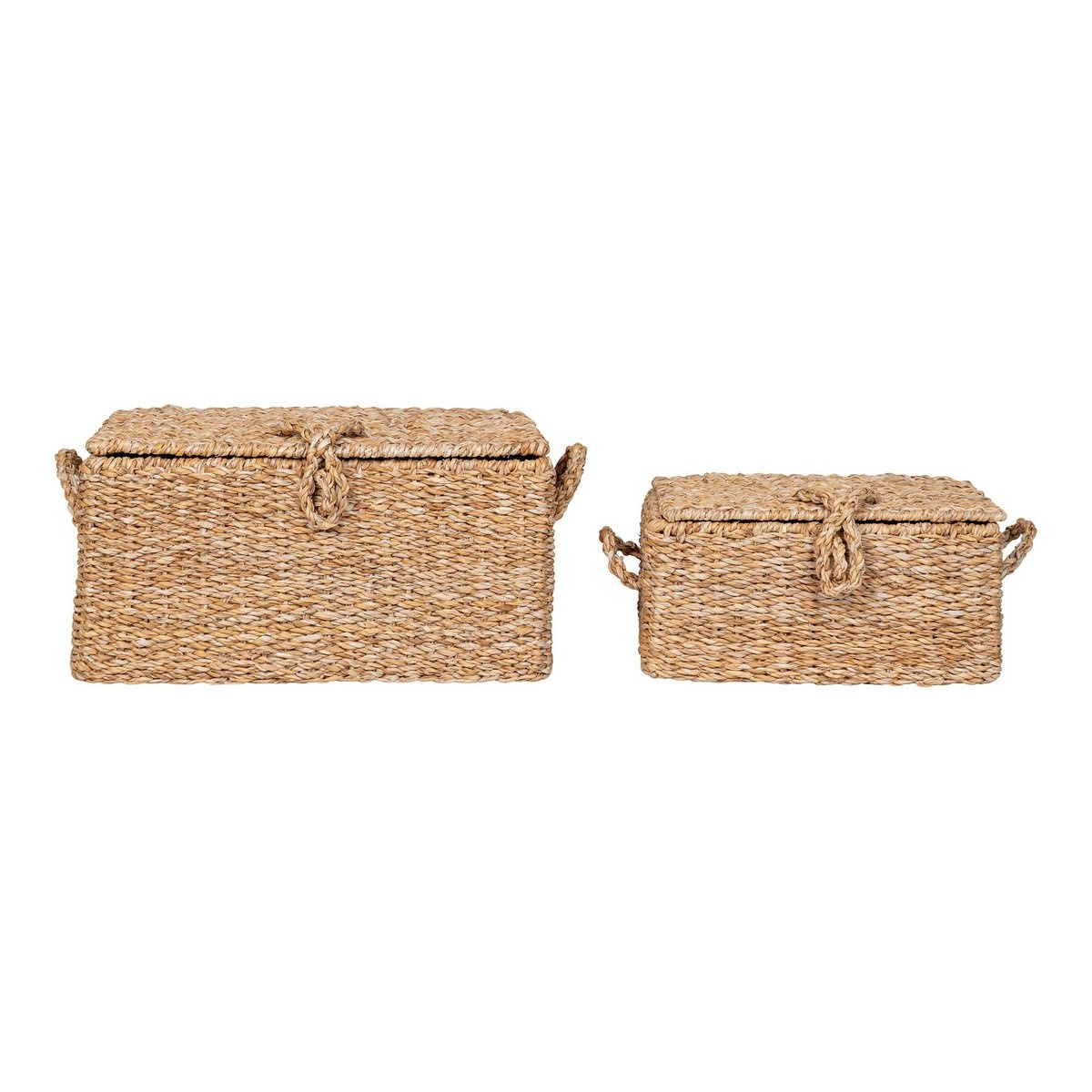 KantoormeubelenPlus Bogra Basket - Mand, zeegras/ijzer, naturel, set van 2