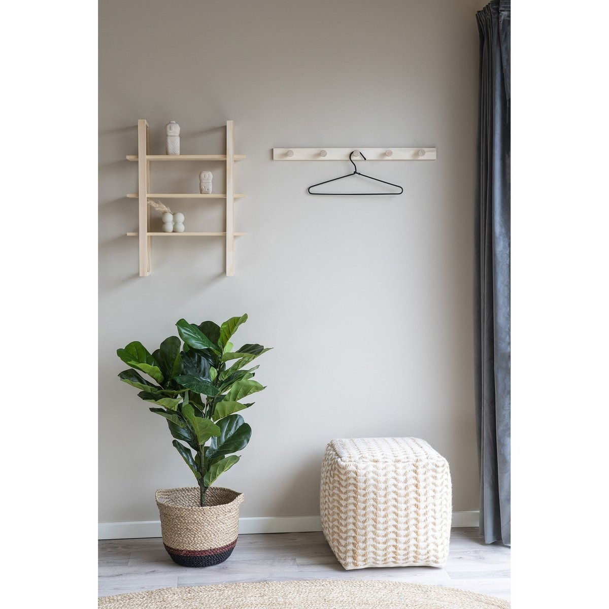 KantoormeubelenPlus Abano Kapstok - Kapstok, populier, natuur, L:70 cm