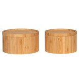 KantoormeubelenPlus Chefalu Opbergdoos - Opbergdoos, bamboe, naturel, set van 2