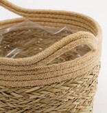 VidaXL Anne Mand voor Planten - Set van 2 - H28 x Ø30 cm - Zeegras - Lichtbruin