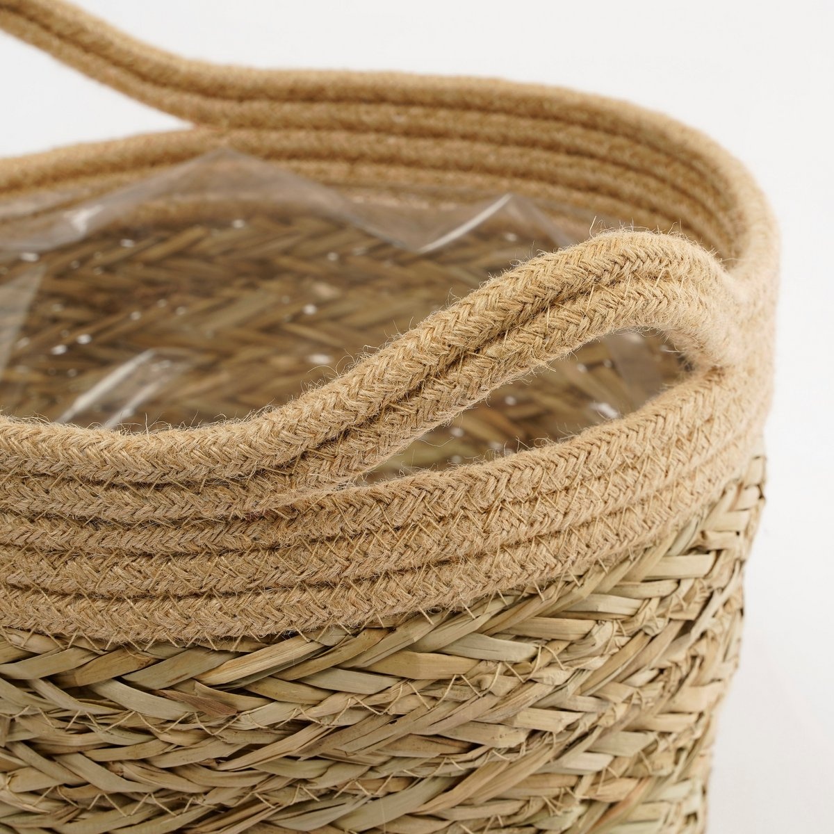 VidaXL Anne Mand voor Planten - Set van 2 - H28 x Ø30 cm - Zeegras - Lichtbruin