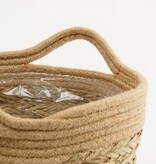 VidaXL Anne Mand voor Planten - Set van 2 - H28 x Ø30 cm - Zeegras - Lichtbruin