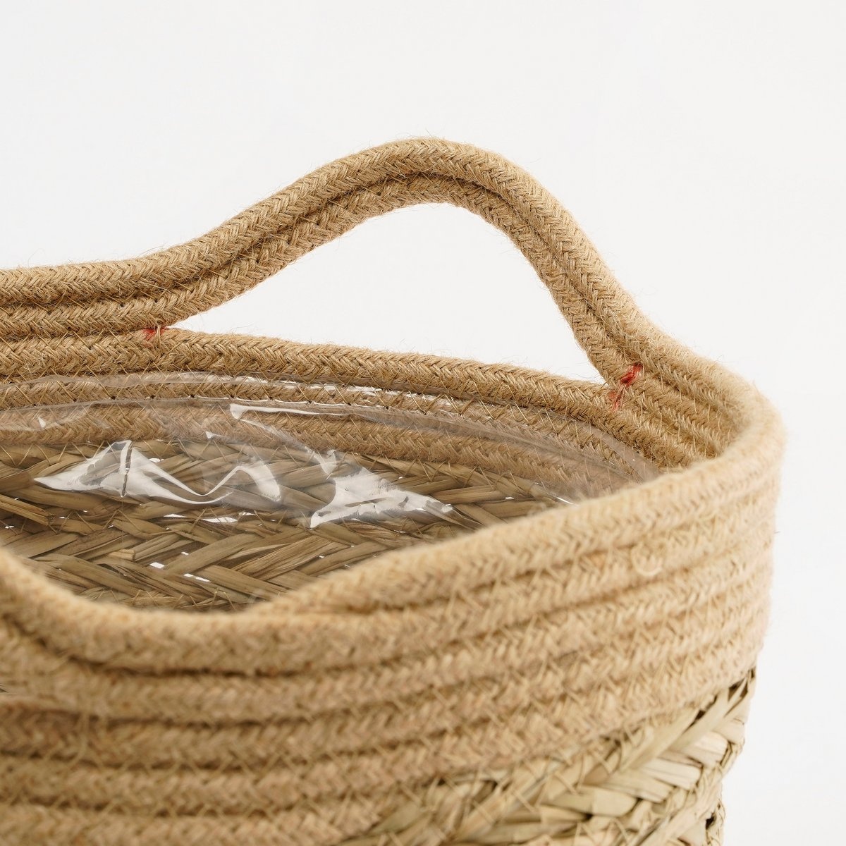 VidaXL Anne Mand voor Planten - Set van 2 - H28 x Ø30 cm - Zeegras - Lichtbruin