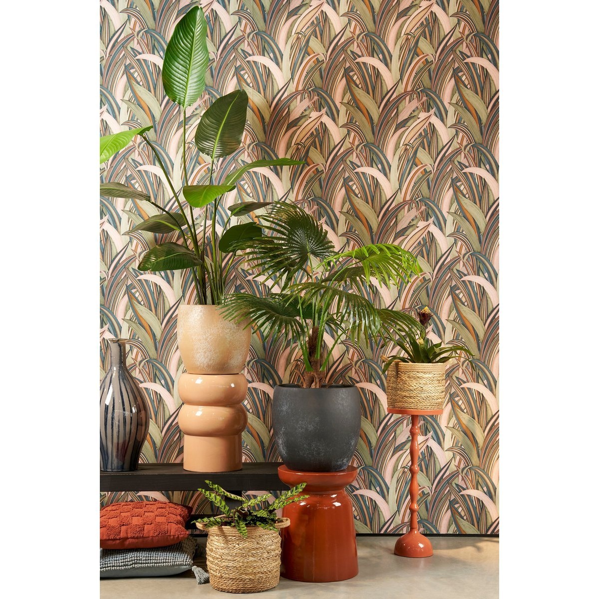VidaXL Anne Mand voor Planten - Set van 2 - H28 x Ø30 cm - Zeegras - Lichtbruin
