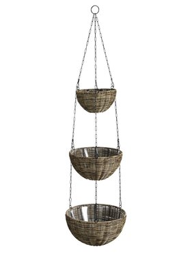 KantoormeubelenPlus Luso Hangende Mand voor Planten - H110 x Ø30 cm - Kunststof - Bruin