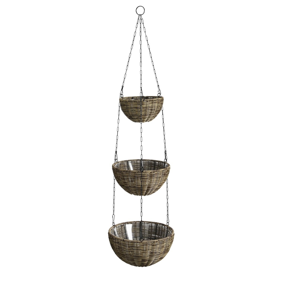 KantoormeubelenPlus Luso Hangende Mand voor Planten - H110 x Ø30 cm - Kunststof - Bruin