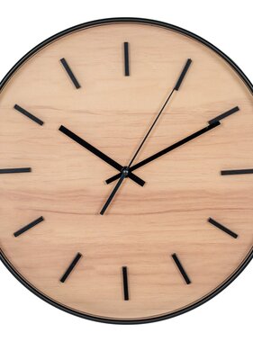 KantoormeubelenPlus Kensington Wandklok - Wandklok, zwart, geruisloos uurwerk, rond, ø35 cm