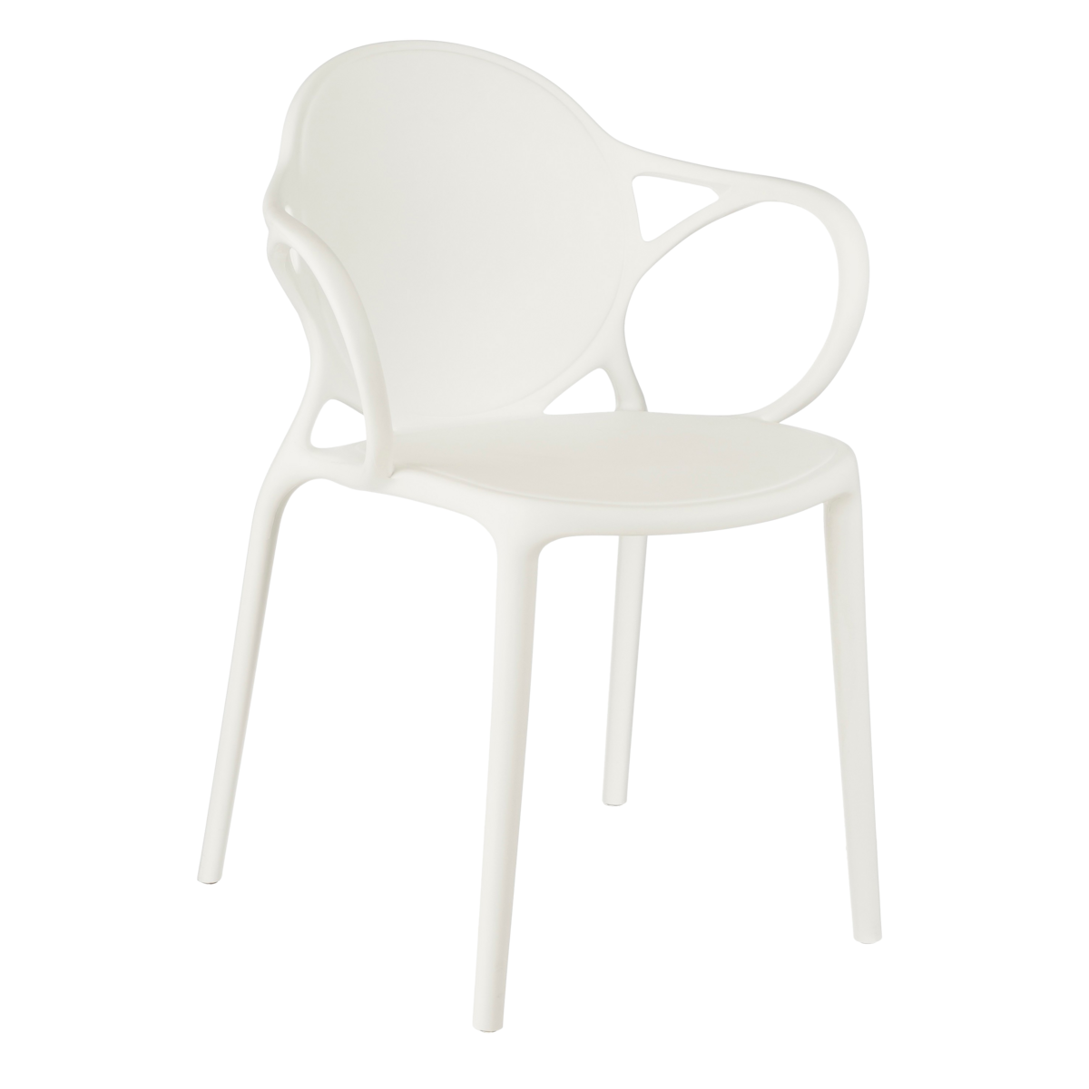 KantoormeubelenPlus Nebraska Tuinstoel - L56 x B56,5 x H80 cm - Polypropyleen - Wit