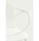 KantoormeubelenPlus Nebraska Tuinstoel - L56 x B56,5 x H80 cm - Polypropyleen - Wit