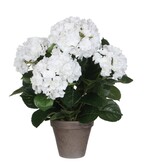 KantoormeubelenPlus Hortensia Kunstplant in Bloempot Stan - H45 x Ø45 cm - Wit