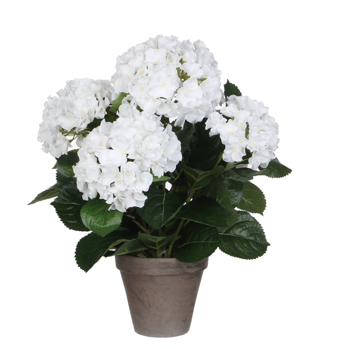 KantoormeubelenPlus Hortensia Kunstplant in Bloempot Stan - H45 x Ø45 cm - Wit