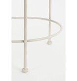 VidaXL Tierra Bijzettafel voor Buiten - Set van 3 - H44,5 x Ø35 cm - Metaal - Beige