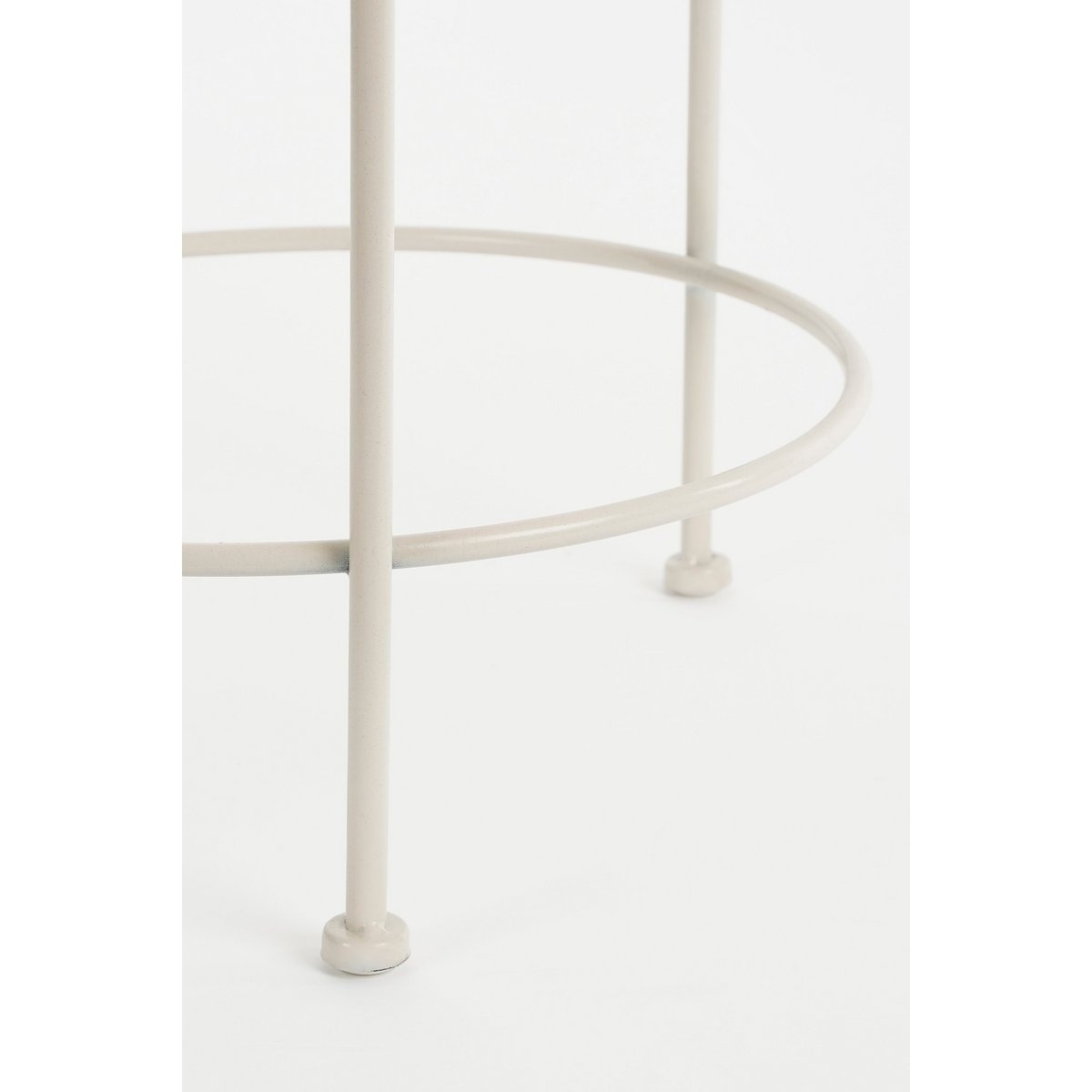 VidaXL Tierra Bijzettafel voor Buiten - Set van 3 - H44,5 x Ø35 cm - Metaal - Beige