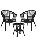 KantoormeubelenPlus Zambia Tuinset - Rotan - Zwart