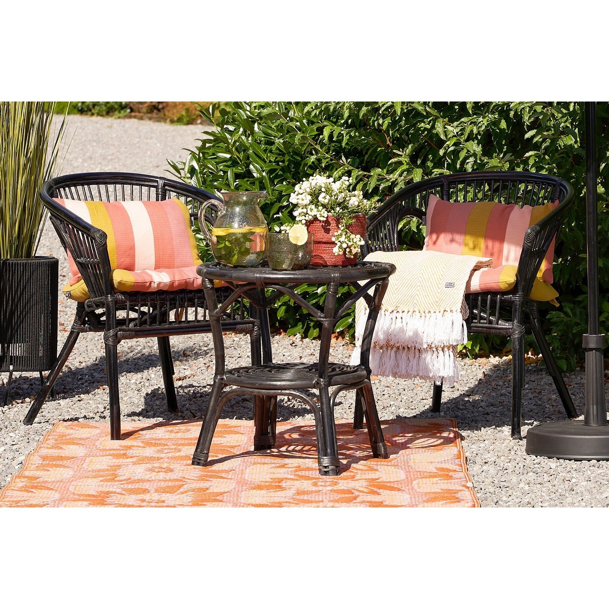 KantoormeubelenPlus Zambia Tuinset - Rotan - Zwart