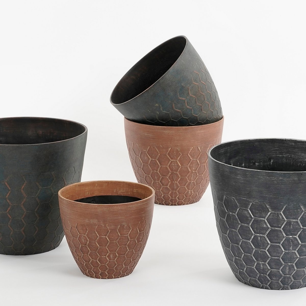 VidaXL Bravo Bloempot voor Buiten - H40 x Ø45 cm - Lichtgewicht Kunststof - Zwart