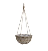 VidaXL Marcia Plantenmand Hangend voor Buiten - H20 x Ø40 cm - Rotan - Grijs