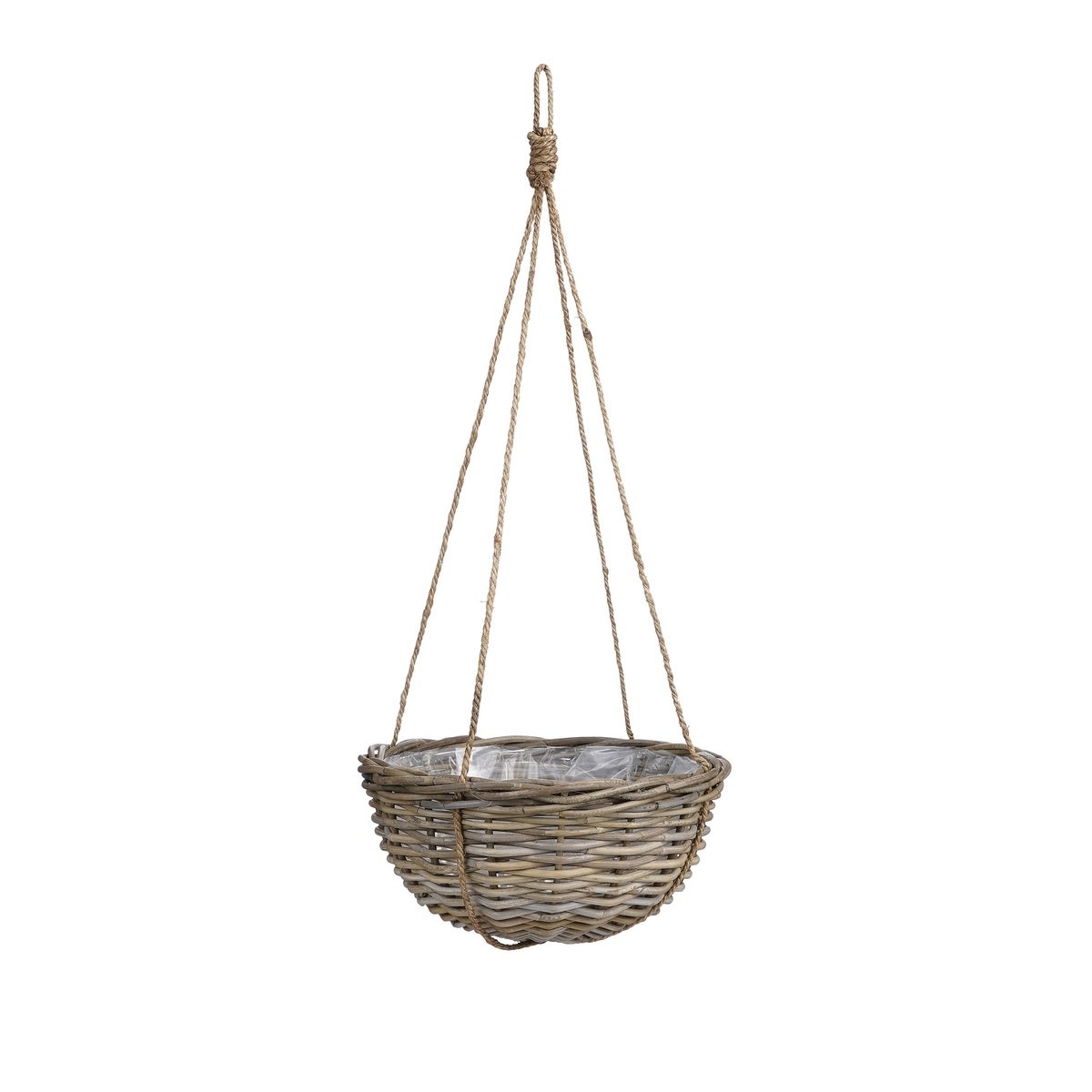VidaXL Marcia Plantenmand Hangend voor Buiten - H20 x Ø40 cm - Rotan - Grijs