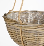 VidaXL Marcia Plantenmand Hangend voor Buiten - H20 x Ø40 cm - Rotan - Grijs